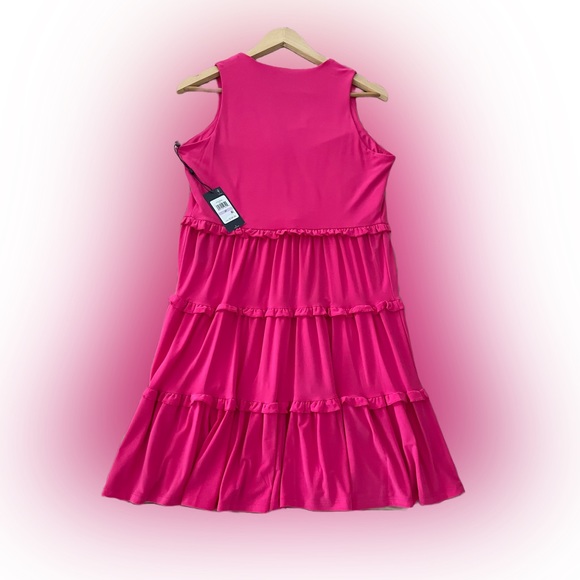 (NWT) Tommy Hilfiger's Women’s Sleeveless Ruffled Pink Dress Size:6P - Picture 3 of 7